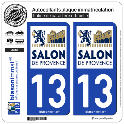 2 Autocollants plaque immatriculation Auto 13 Salon-de-Provence - Ville