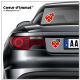 Sticker autocollant Coeur J'aime Poitou-Charentes - Blason sur véhicule