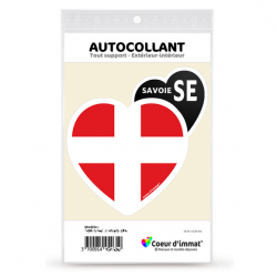 Autocollant Coeur d'immatriculation Savoie SE - Blason (Noir)