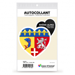 Sticker autocollant Coeur J'aime Rhône-Alpes - Blason