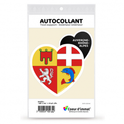 Sticker autocollant Coeur J'aime Auvergne-Rhône-Alpes - Blason