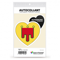 Sticker autocollant Coeur J'aime Auvergne- Blason