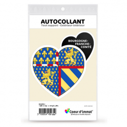 Sticker autocollant Coeur J'aime Bourgogne-Franche-Comté - Blason