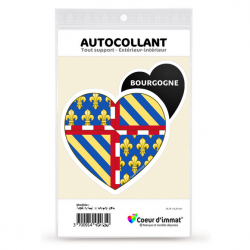 Sticker autocollant Coeur J'aime Bourgogne - Blason