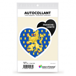 Sticker autocollant Coeur J'aime Franche-Comté - Blason