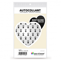 Sticker autocollant Coeur J'aime Bretagne - Blason