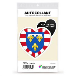 Sticker autocollant Coeur J'aime Centre-Val de Loire - Blason