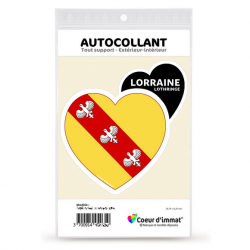 Sticker autocollant Coeur J'aime Lorraine - Blason