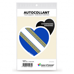 Sticker autocollant Coeur J'aime Champagne-Ardenne - Blason