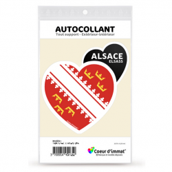 Sticker autocollant Coeur J'aime Alsace - Drapée