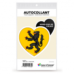 Sticker autocollant Coeur J'aime Nord-Pas de Calais - Blason