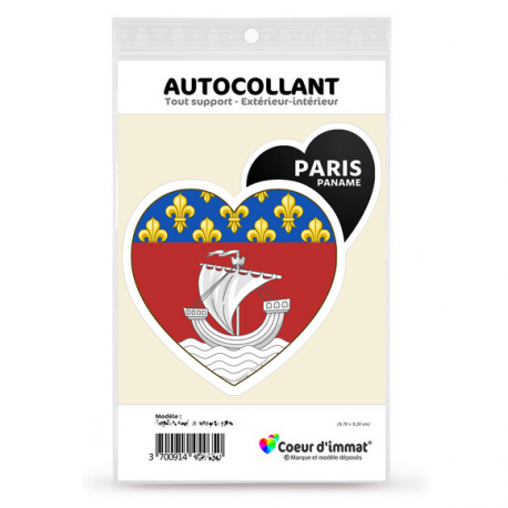 Sticker autocollant Coeur J'aime Paris - Blason