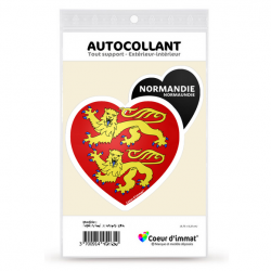 Sticker autocollant Coeur J'aime Normandie - Blason