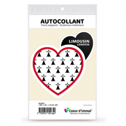 Sticker autocollant Coeur J'aime Limousin - Blason