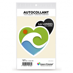 Sticker autocollant Coeur J'aime Landes - Naturel