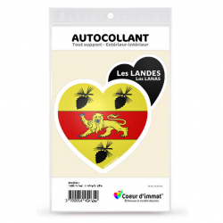 Sticker autocollant Coeur J'aime Landes - Blason