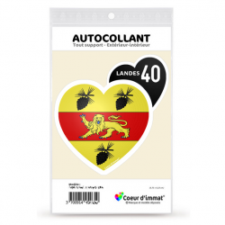 Autocollant Coeur d'immatriculation Landes 40 - Blason