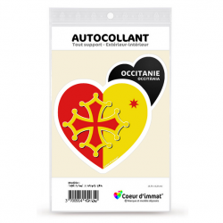 Sticker autocollant Coeur J'aime Occitanie - Collector
