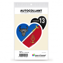 Stickers autocollant Coeur d'immat Camargue - Blason (Noir)