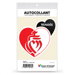 Sticker autocollant Coeur J'aime Vendée - Département