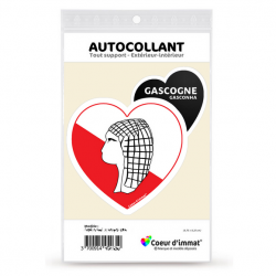 Sticker autocollant Coeur J'aime Gascogne - Culturel