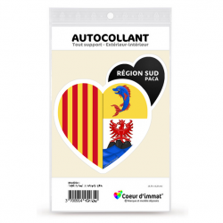 Sticker autocollant Coeur J'aime Région Sud - Blason