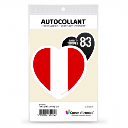 Sticker autocollant Coeur J'aime Saint-Tropez 83 - Drapé