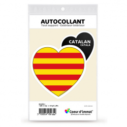 Sticker autocollant Coeur J'aime Catalan - Drapé