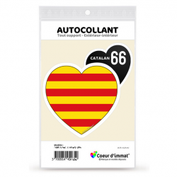 Sticker autocollant Coeur J'aime Catalan 66 - Drapé