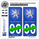 2 Autocollants plaque immatriculation Auto Pays de la Bresse - Armoiries