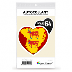 Sticker autocollant Coeur J'aime le Béarn - Carte