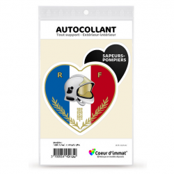 Sticker autocollant Coeur J'aime les Sapeurs-Pompiers - Blason