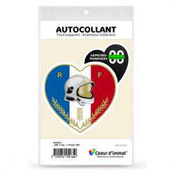 Sticker autocollant Coeur J'aime les Sapeurs-Pompiers Dépt - Blason