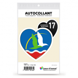 Sticker autocollant Coeur J'aime la Charente-Maritime 17 - J'aime