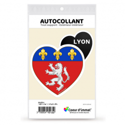 Sticker autocollant Coeur J'aime l'Lyon - Blason
