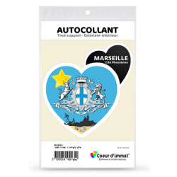 Sticker autocollant Coeur J'aime Marseille - Cité Phocéenne