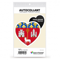 Sticker autocollant Coeur J'aime Toulouse - Blason