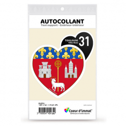 Sticker autocollant Coeur J'aime Toulouse 31- Blason