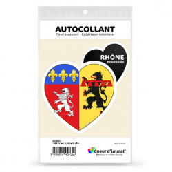 Sticker autocollant Coeur J'aime le Rhône - Drapé