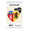 Sticker autocollant Coeur J'aime le Rhône - Drapé