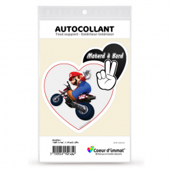 Sticker autocollant Coeur J'aime Motard à Bord - Mario