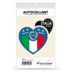 Sticker autocollant Coeur J'aime l'Italie - Gli Azzurri