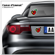 Sticker autocollant Coeur J'aime le Portugal - Seleção das Quinas sur véhicule