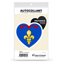 Sticker autocollant Coeur J'aime la Provence - Blason II
