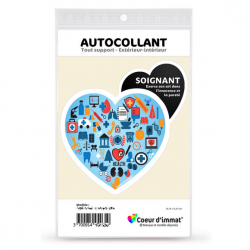 Sticker autocollant Coeur J'aime les Soignants - Hippocrate