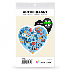 Sticker autocollant Coeur J'aime mon Soignant Dépt - Hippocrate