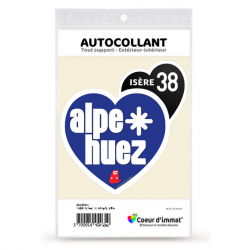 Sticker autocollant Coeur J'aime l'Isère - Alpe d'Huez
