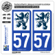 2 Autocollants plaque immatriculation Auto 57 Forbach - Ville