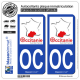 2 Autocollants plaque immatriculation Auto OC Occitanie - Sud de France