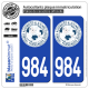 2 Autocollants plaque immatriculation Auto 984-H TAAF - Territoire